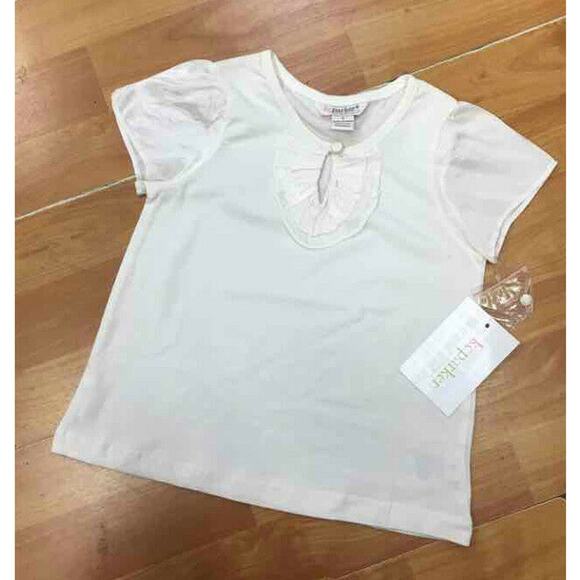 KC Parker Girls Top Size 4 White Ruffle‎ Neck by Hartstrings NEW - Picture 6 of 6